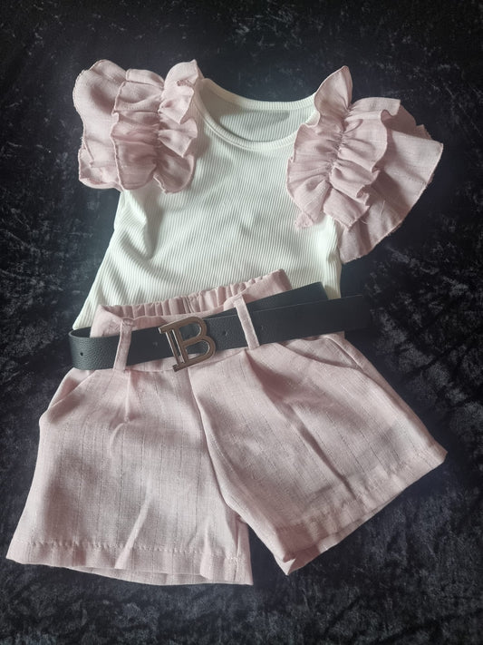 Ruffle set pink
